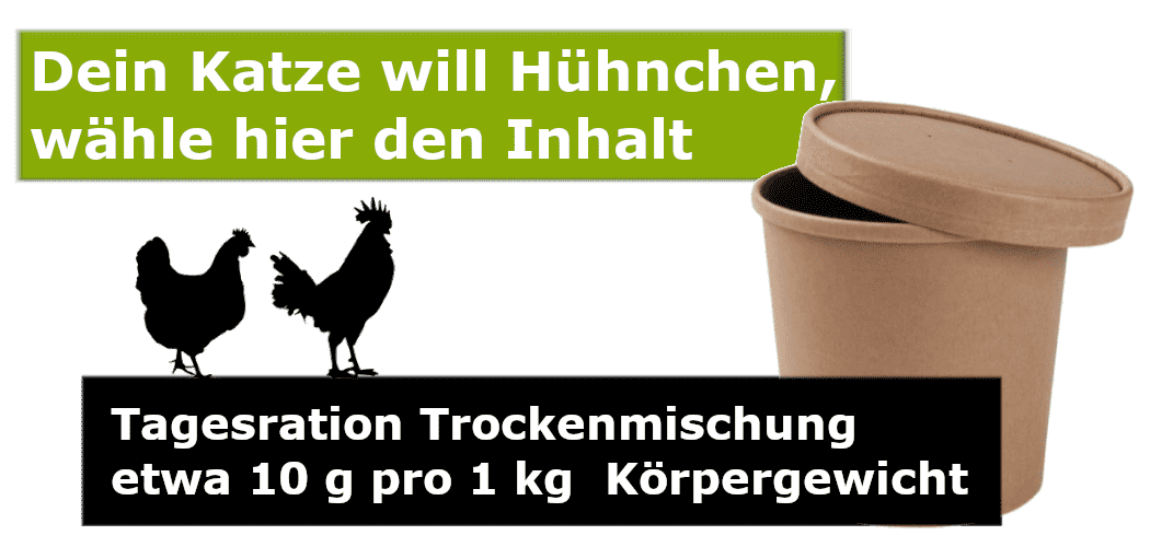 Katze Trocken Barf mit hohem Fleischanteil Du hast dich für Katze Trocken Barf Hühnchen entschieden, hier wählst du die Größe